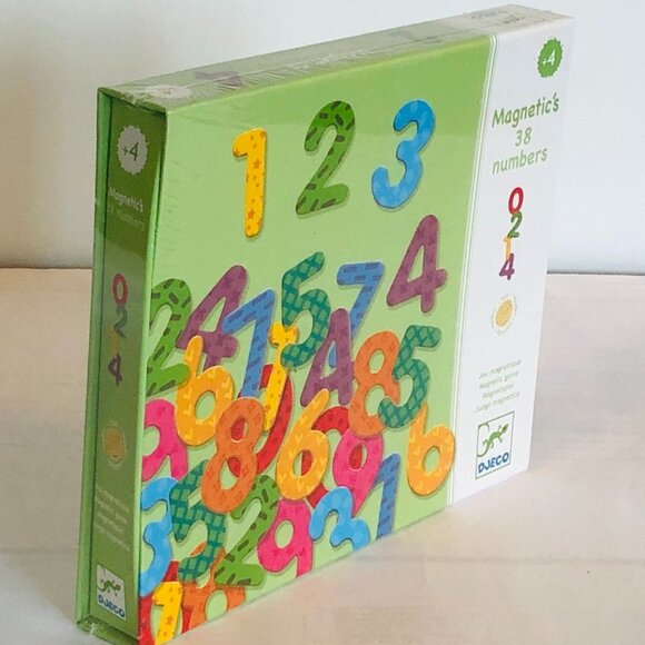 🌟 New Sealed WOODEN  Djeco 🧲Magnetic Numbers – 38 pcs  Ages 4+ 🎨 - Picture 4 of 10